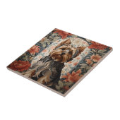 美しいヨークシャーテリア | Yorkshire Terrierポートレート タイル (側面)