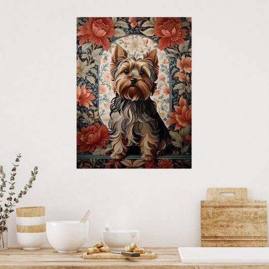 美しいヨークシャーテリア | Yorkshire Terrierポートレート ポスター (キッチン)