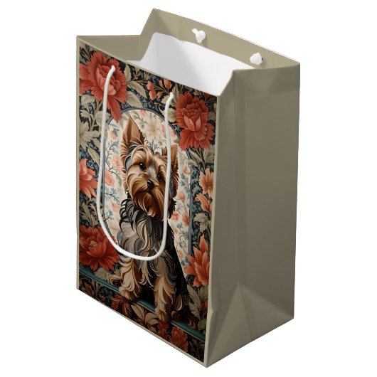 美しいヨークシャーテリア | Yorkshire Terrierポートレート ミディアムペーパーバッグ (正面アングル)