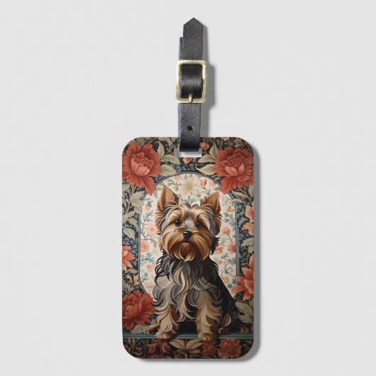 美しいヨークシャーテリア | Yorkshire Terrierポートレート ラゲッジタグ (正面縦)