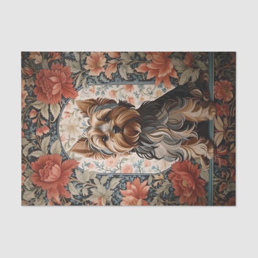 美しいヨークシャーテリア | Yorkshire Terrierポートレート 薄葉紙 (正面)