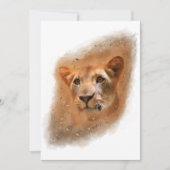 美しいライオネス絵画ウォーター サンキューカード (正面)