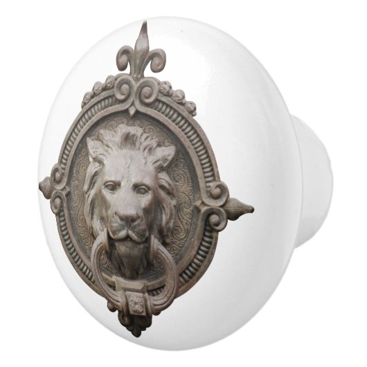 美しいライオンの頭のトープ セラミックノブ (右)