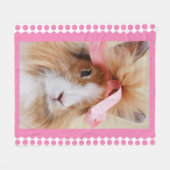 美しいライオンヘッドドワーフバニーウサギ フリースブランケット (正面(横))