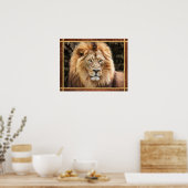 美しいライオン顔写真 ポスター (キッチン)