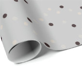 美しいライトグレー ドット ラッピングペーパー (ロールコーナー)