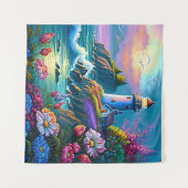 美しいライトハウスラバーズビーチ タペストリー (正面(横))