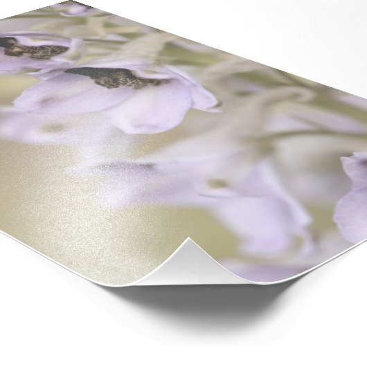 美しいライトパープルフラワーズフローラ フォトプリント (角)