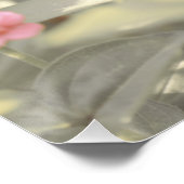 美しいライトピンクの花の花フローラ ポスター (コーナー)