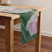 美しいライトピンクガーデンバラ ショートテーブルランナー (インサイチュ)