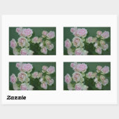 美しいライトピンクガーデンバラ 長方形シール (シート)