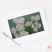 美しいライトピンクガーデンバラ 長方形シール (封筒)