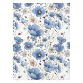 美しいライトブルーのフローラ テーブルクロス (正面)