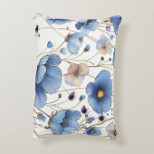 美しいライトブルーの野花 アクセントクッション (裏面(縦))