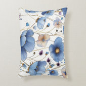 美しいライトブルーの野花 アクセントクッション (正面(垂直))