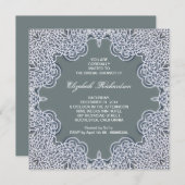 美しいライトブルーブライダルシャワーの招待 招待状 (正面/裏面)