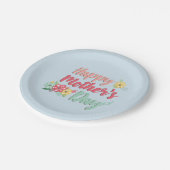 美しいライトブルー幸せな母の日 ペーパープレート (アングル)