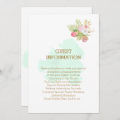 美しいライムグリーン 💚エレガントなボヘミアンベディング 招待状 (正面/裏面)