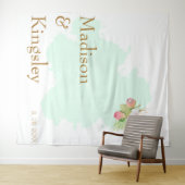 美しいライムグリーン 💚 エレガントなボヘミアンワディング タペストリー (インサイチュ(横))