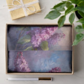 美しいライラックの花の油彩画デコパージュ 薄葉紙 (ギフト)
