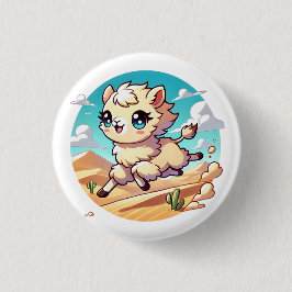 美しいラクダが砂浜の砂漠を越える 缶バッジ