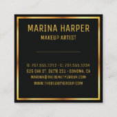 美しいラグジュアリーブラック金ゴールドエレガントデザイン スクエア名刺 (裏面)