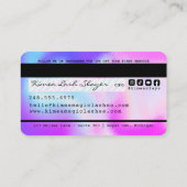 美しいラッシュ爪、 ネイルテックパープル&ピンククレジットスタイル 名刺 (裏面)