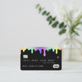 美しいラッシュ爪、 ネイル技術ホログラフィッククレジットスタイル 名刺 (スタンド正面)