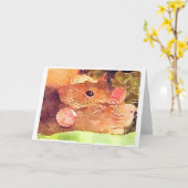 美しいラットの挨拶状 カード (黄色い花)