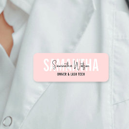 美しいラッモダンシュサロン赤面ピンクエステティシャン 名札