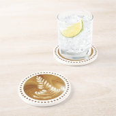 美しいラテフローラリーフアートツリーサンドストーン コースター (側面)