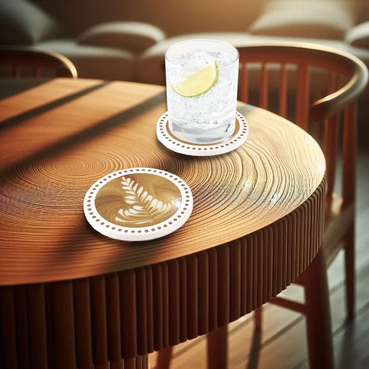 美しいラテフローラリーフアートツリーサンドストーン コースター