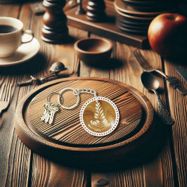 美しいラテフローラリーフアートツリー キーホルダー