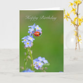 美しいラディバグ誕生日カード カード (黄色い花)