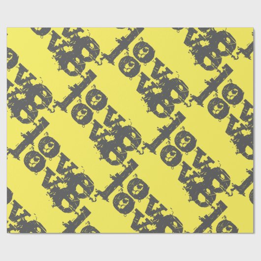 美しいラブグレーイエローラッピング紙 ラッピングペーパー (フラット)