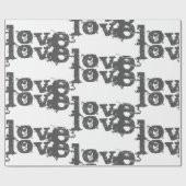 美しいラブグレーブラックラッピング紙 ラッピングペーパー (フラット)