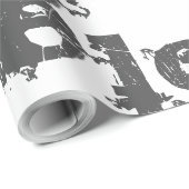 美しいラブグレーブラックラッピング紙 ラッピングペーパー (ロールコーナー)