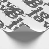 美しいラブグレーブラックラッピング紙 ラッピングペーパー (角)