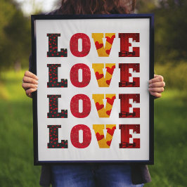 美しいラブバレンタインギフトウォールアート ポスター