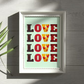 美しいラブバレンタインギフトウォールアート ポスター