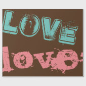 美しいラブブラウンピンクグリーンラッピング紙 ラッピングペーパー (フラット)