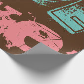 美しいラブブラウンピンクグリーンラッピング紙 ラッピングペーパー (角)