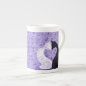 美しいラブマグカップルキャット – Hug ボーンチャイナマグカップ (正面右)