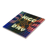 美しいラブリーハナイスデイ文字プリントベクトル タイル (側面)