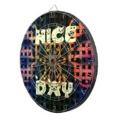 美しいラブリーハナイスデイ文字プリントベクトル ダーツボード (正面右)