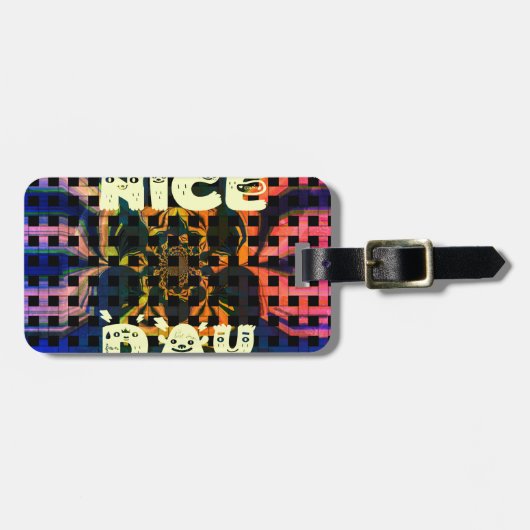 美しいラブリーハナイスデイ文字プリントベクトル ラゲッジタグ (正面横)