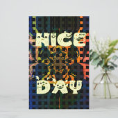 美しいラブリーハナイスデイ文字プリントベクトル 便箋 (スタンド正面)