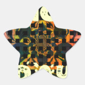 美しいラブリーハナイスデイ文字プリントベクトル 星シール (正面)