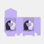 美しいラブ猫カップル紫の好意ボックス フェイバーボックス (折り畳みなし)