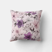 美しいラベンダーとピンクのフローラ クッション (裏面)